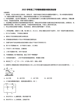 2023届哈密地区第二中学物理高二第二学期期末质量检测模拟试题（含解析）.doc