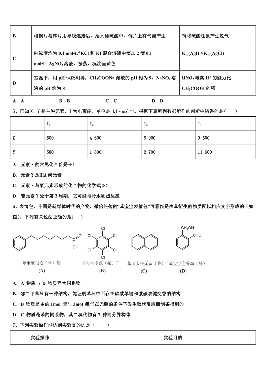 吉林省长春市普通高中2023学年化学高二下期末综合测试模拟试题（含解析）.doc_第2页