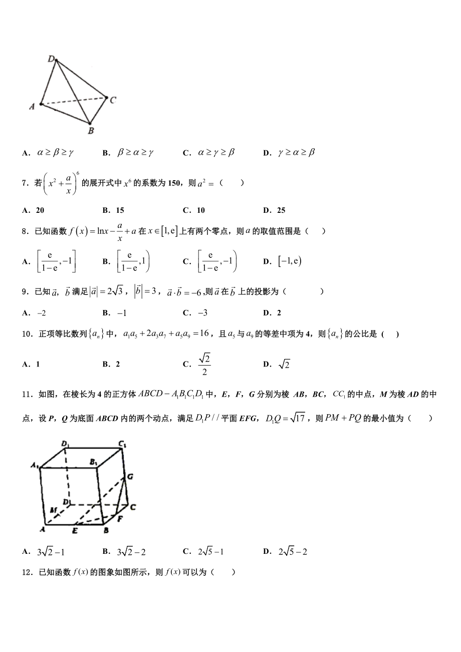 合肥市2023学年高考冲刺模拟数学试题（含解析）.doc_第2页