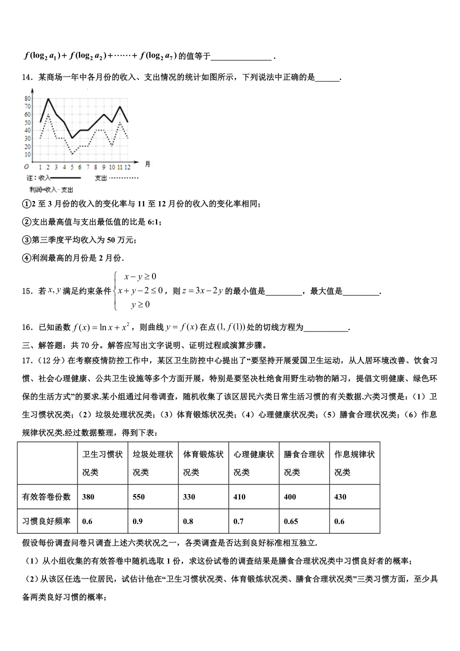 2023学年辽宁省大连市一〇三中学高考冲刺数学模拟试题（含解析）.doc_第3页