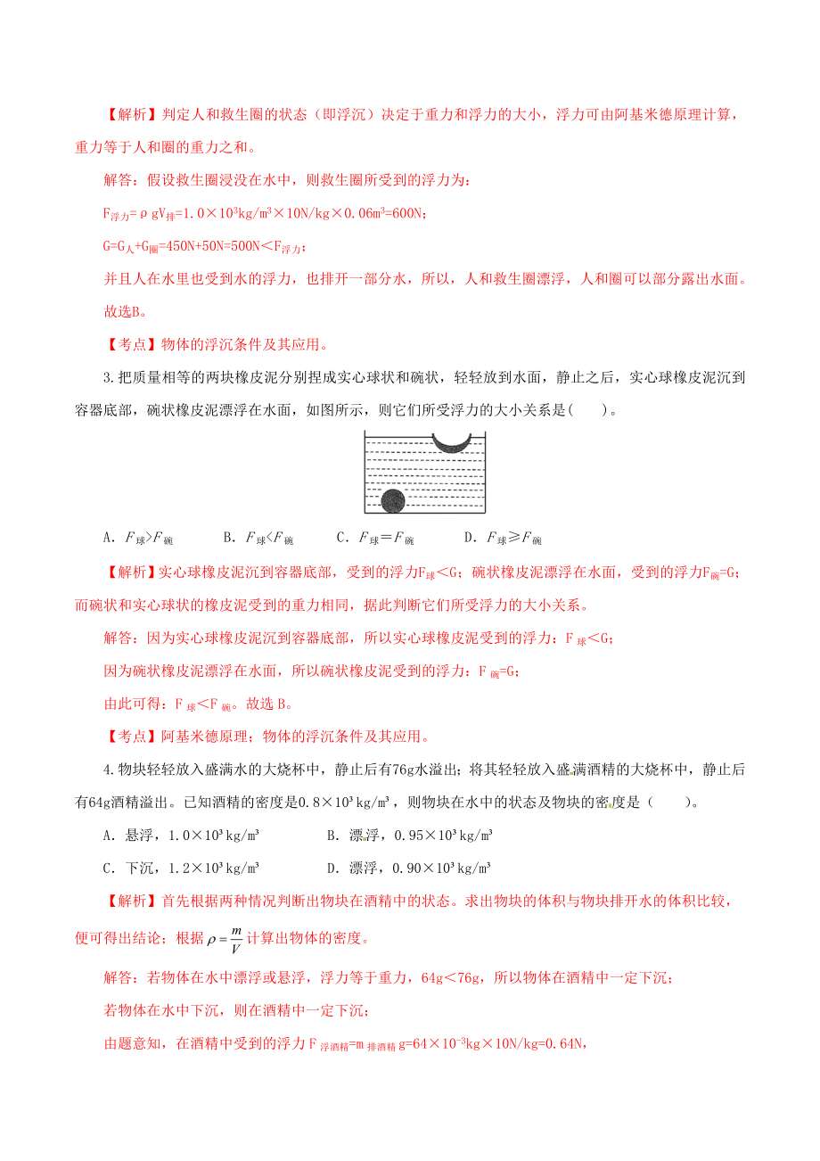 2023学年八年级物理下册第十章浮力单元提升检测卷含解析新版（人教版）.doc_第2页