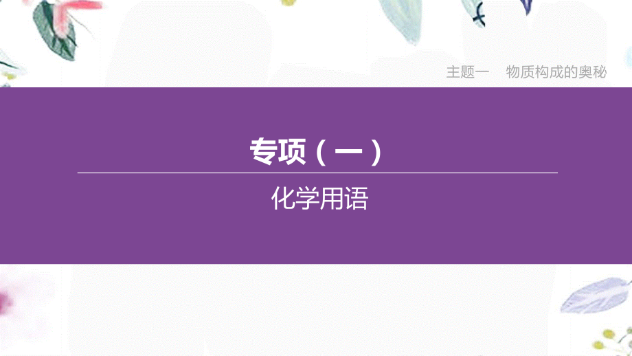 福建专版2023学年中考化学复习方案主题一物质构成的奥秘专项01化学用语课件2.pptx_第1页