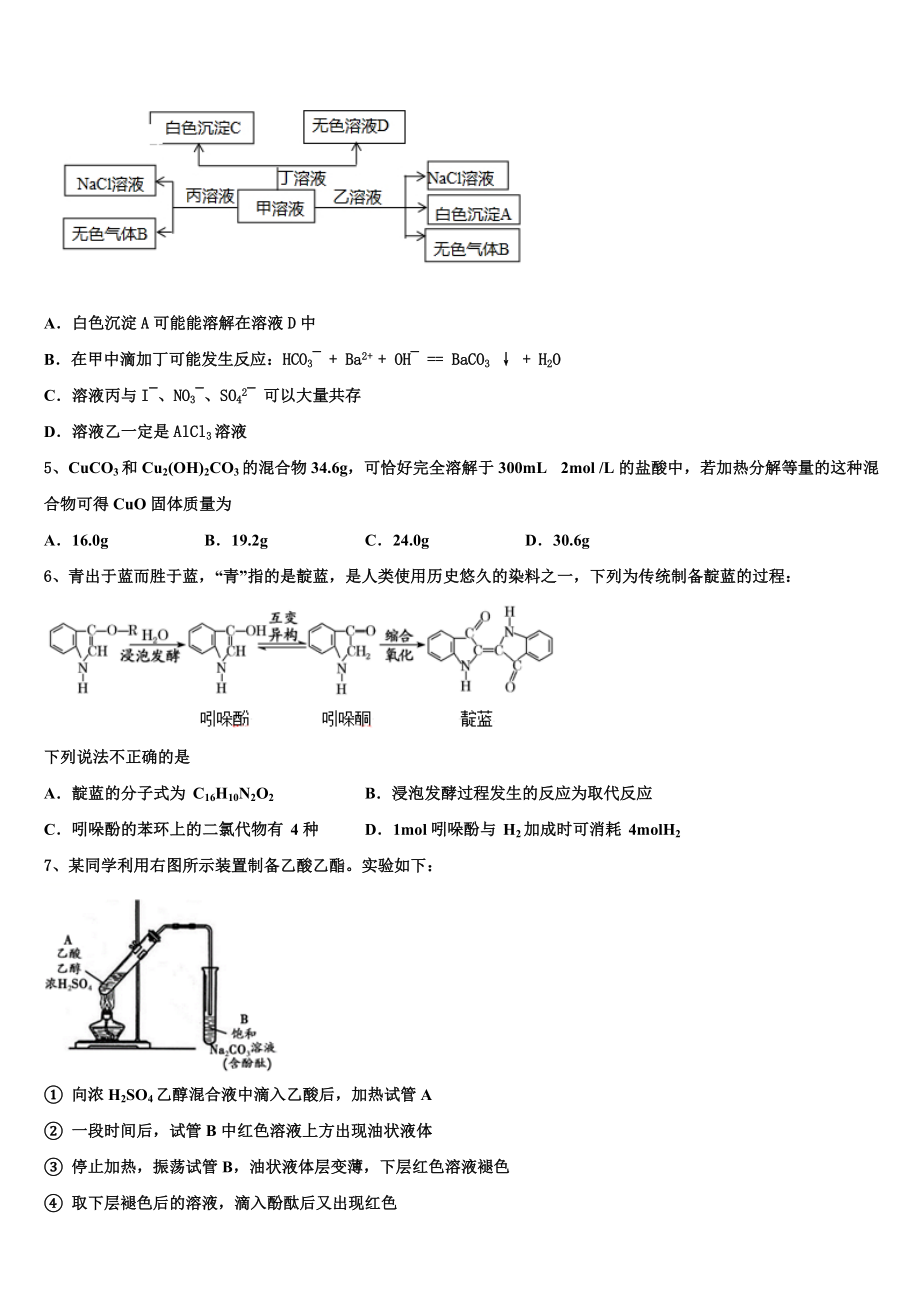 2023学年黑河市重点中学化学高二第二学期期末监测试题（含解析）.doc_第2页