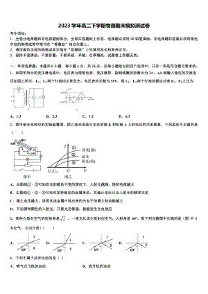 内蒙古乌拉特前旗一中2023学年高二物理第二学期期末达标检测模拟试题（含解析）.doc