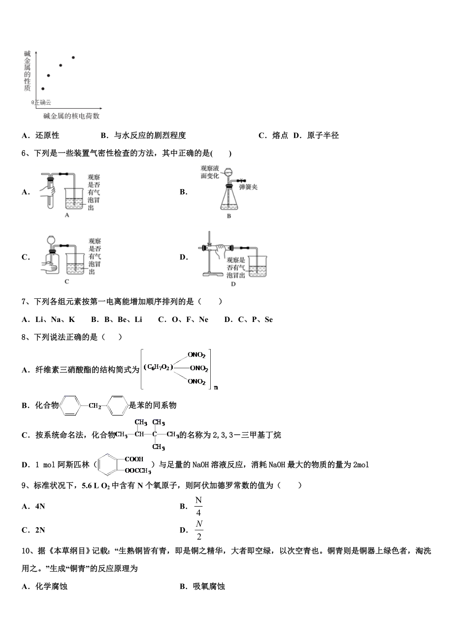 吉林省长春市第150中学2023学年化学高二下期末学业质量监测模拟试题（含解析）.doc_第2页