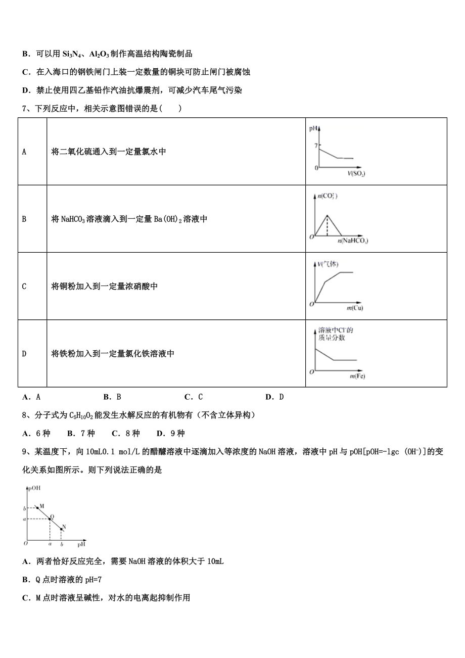 2023届南京外国语学校高二化学第二学期期末学业质量监测试题（含解析）.doc_第2页