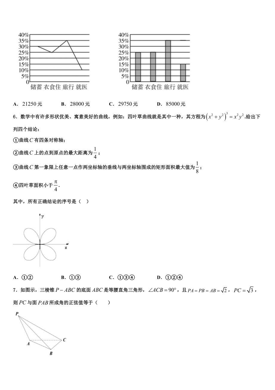 2023学年湖南省攸县二中等四校高三第一次模拟考试数学试卷（含解析）.doc_第2页