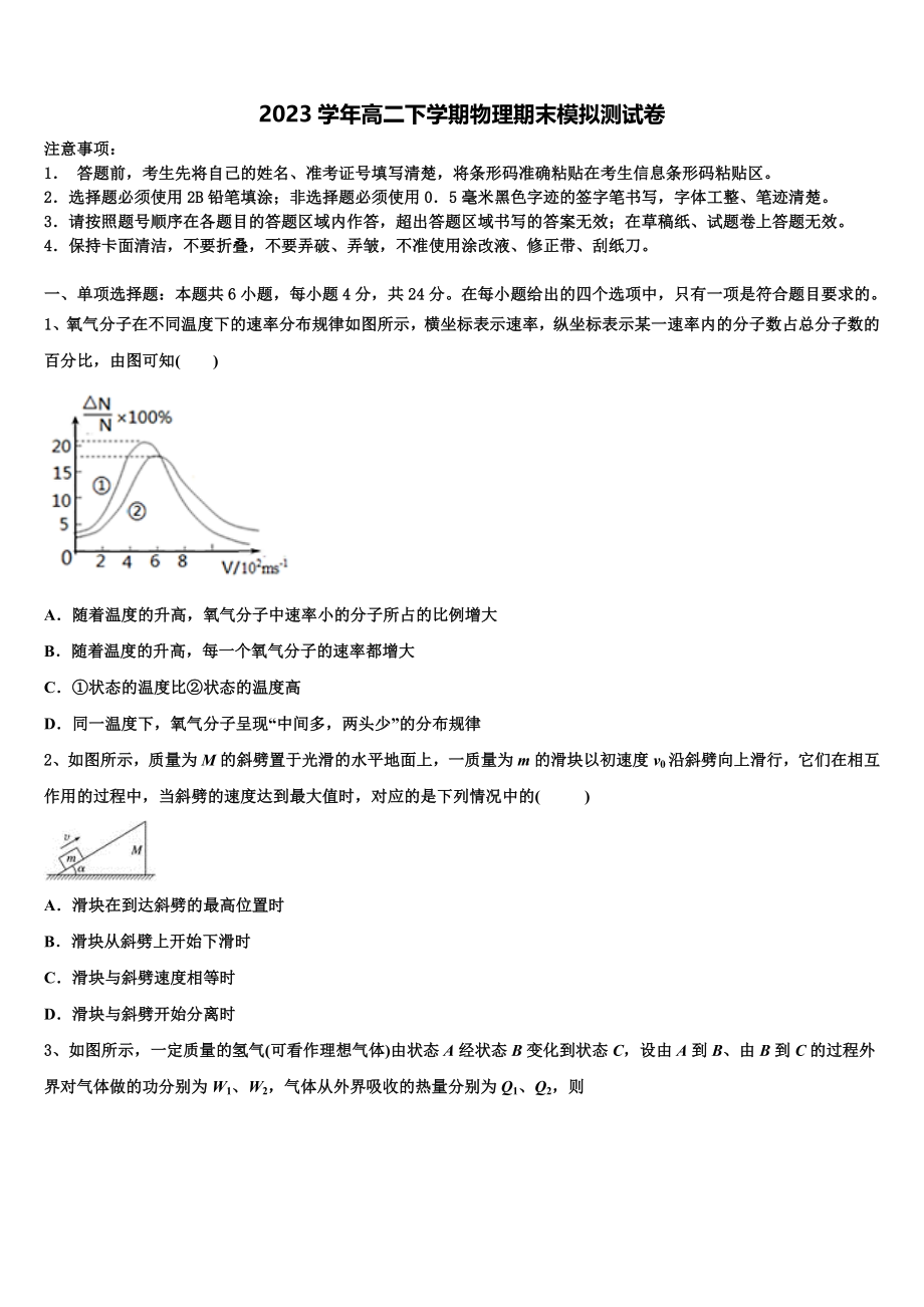 2023届江苏省赣榆县海头高级中学高二物理第二学期期末考试试题（含解析）.doc_第1页