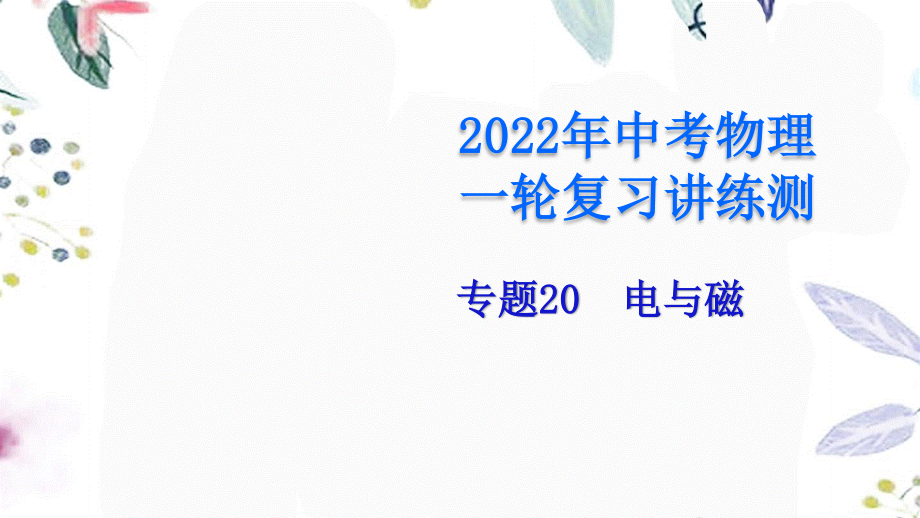 2023学年年中考物理一轮复习专题20电与磁课件2.pptx_第1页