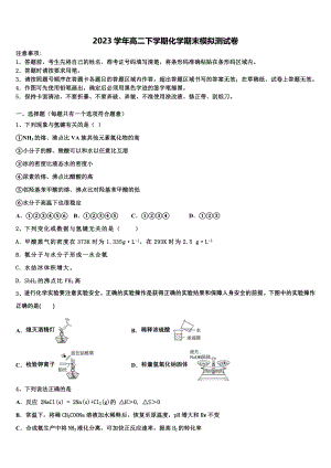 2023届四川省仁寿县二中、华兴中学化学高二第二学期期末质量跟踪监视模拟试题（含解析）.doc