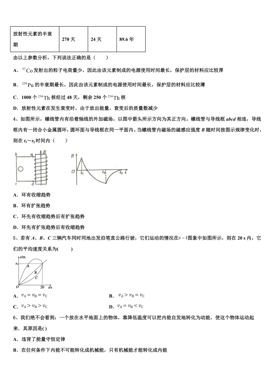 上海财大北郊高级中学2023学年物理高二第二学期期末监测试题（含解析）.doc_第2页