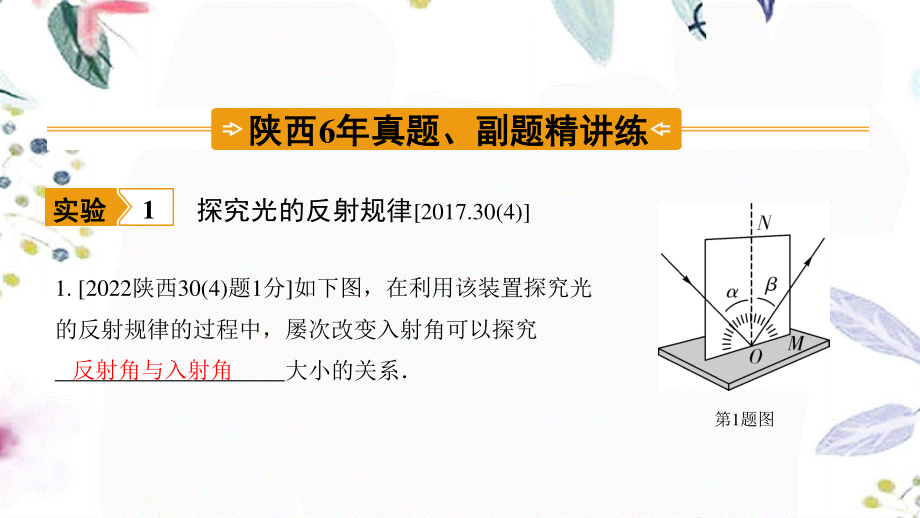 陕西省2023学年年中考物理一轮复习基醇点一遍过第三章光现象命题点3光现象实验课件2.pptx_第2页