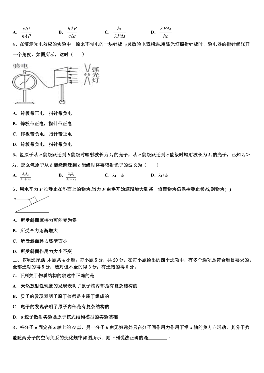 2023学年莱芜市重点中学物理高二下期末联考模拟试题（含解析）.doc_第2页