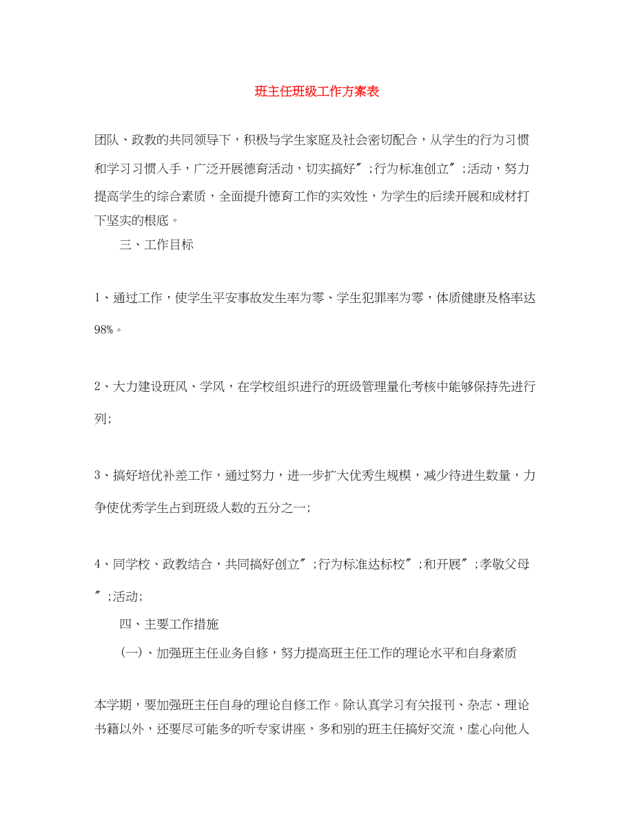 2023年班主任班级工作计划表范文.docx_第1页