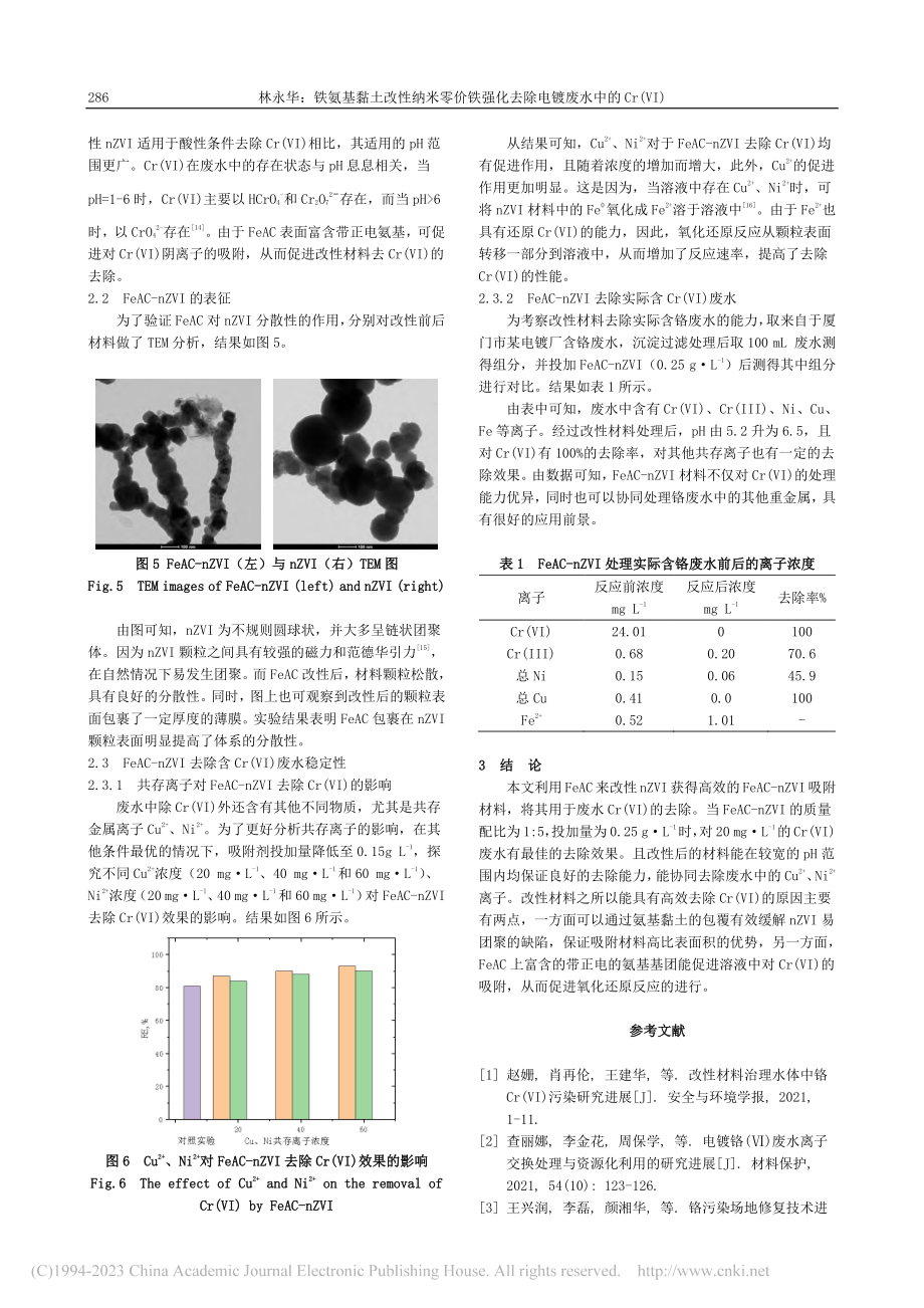 铁氨基黏土改性纳米零价铁强...去除电镀废水中的Cr(Ⅵ)_林永华.pdf_第3页