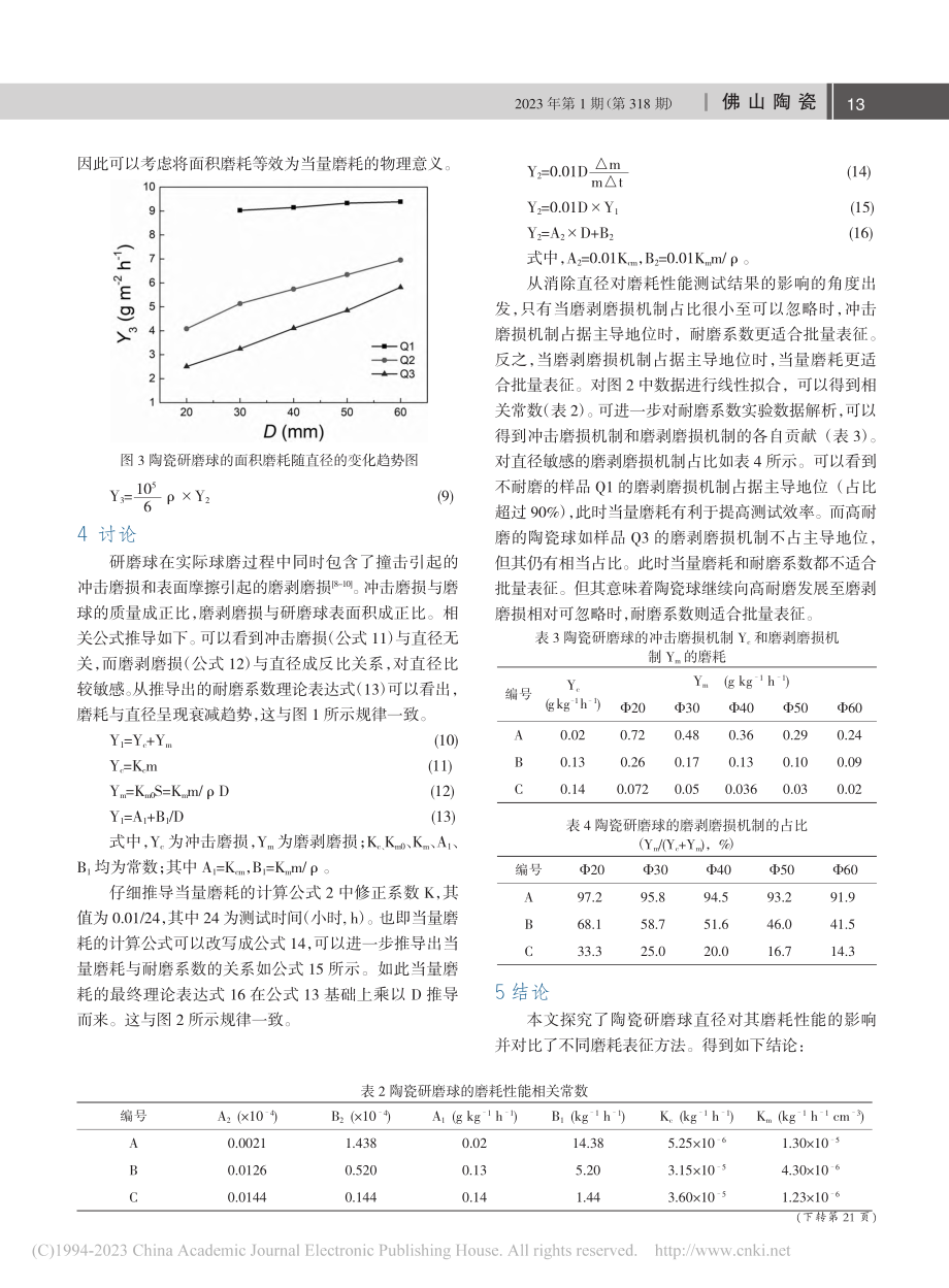 陶瓷研磨球直径对其磨耗性能的影响_夏维煌.pdf_第3页