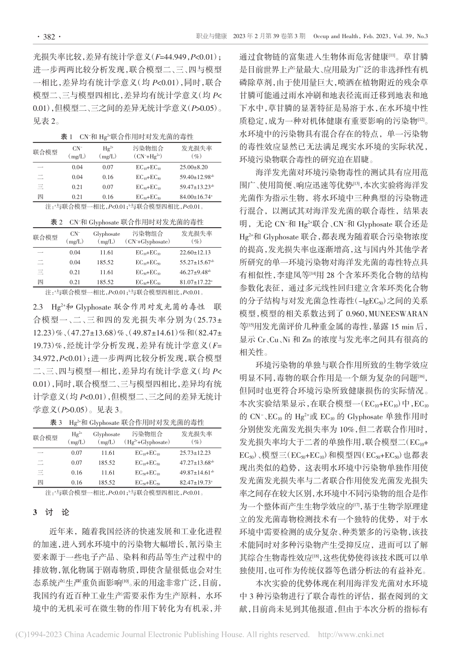 水环境中3种典型污染物对海洋发光菌的联合毒性作用分析_张建江.pdf_第3页