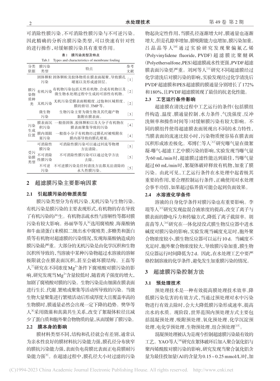 水处理中超滤膜污染成因及其控制方法研究_班福忱.pdf_第2页