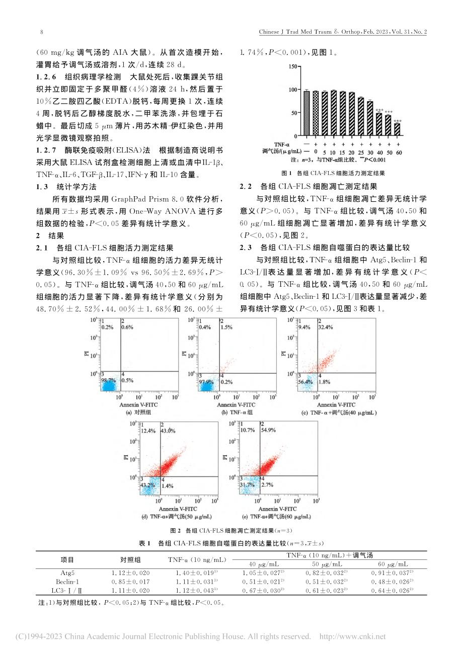 调气汤对大鼠类风湿性关节炎的治疗作用和机制研究_陈李泽成.pdf_第3页