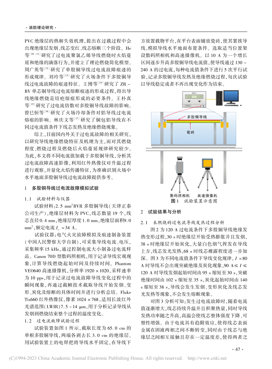 水平地面上过电流多股铜导线起火燃烧过程_刘威.pdf_第2页