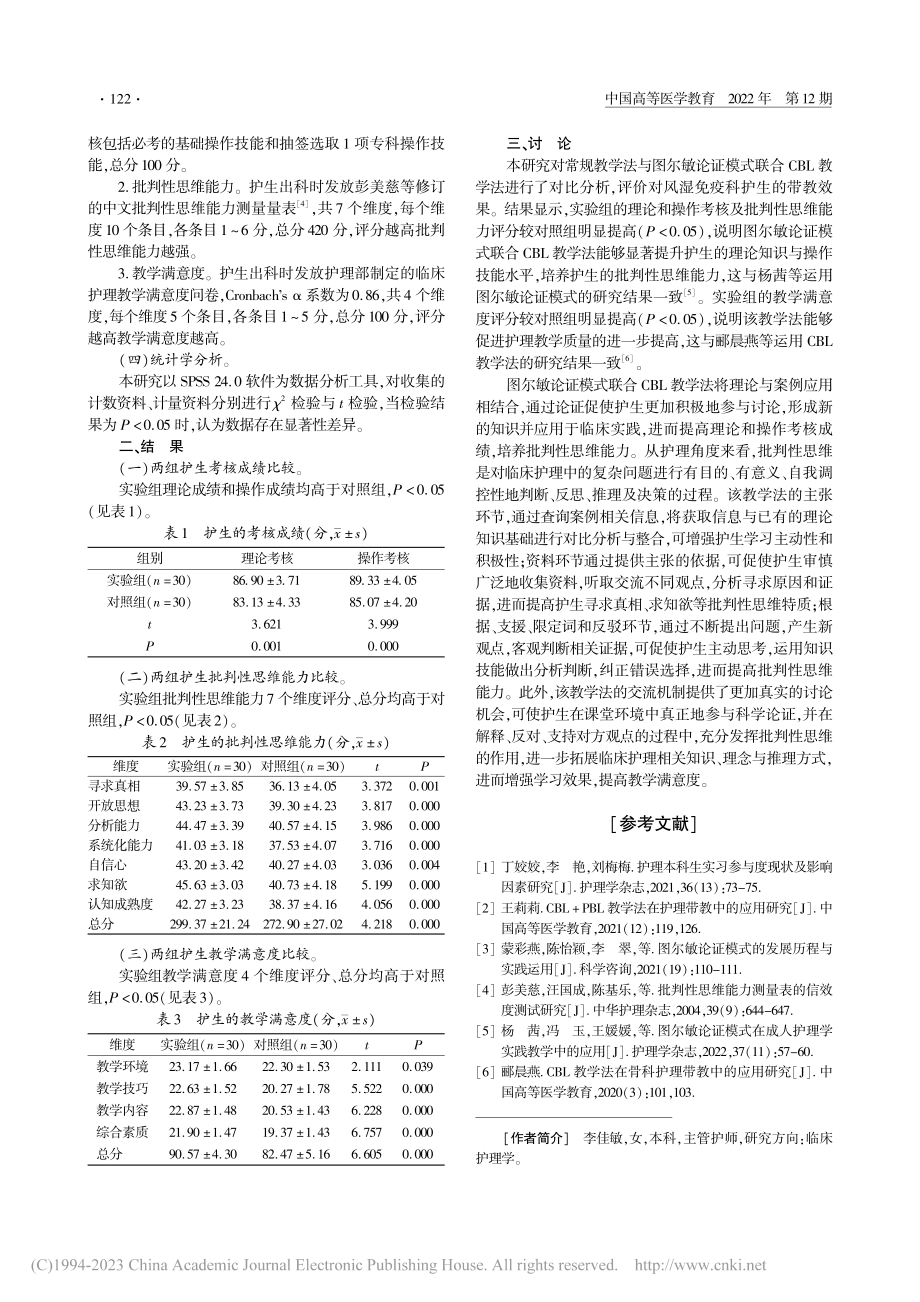 图尔敏论证模式联合CBL教...湿免疫科护生的带教效果评价_李佳敏.pdf_第2页