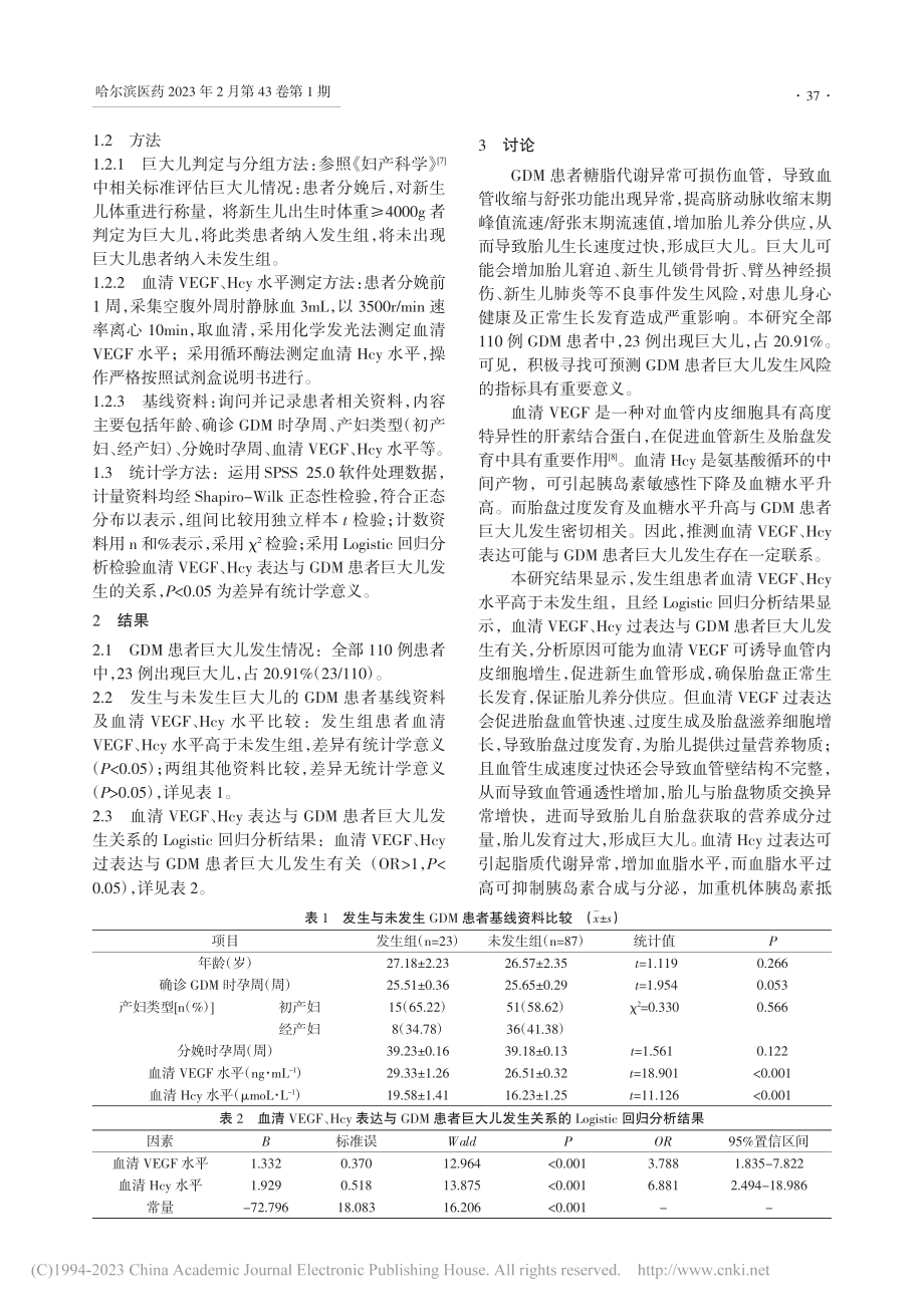 血清VEGF、Hcy表达与...糖尿病患者巨大儿发生的关系_丁亚蕊.pdf_第2页