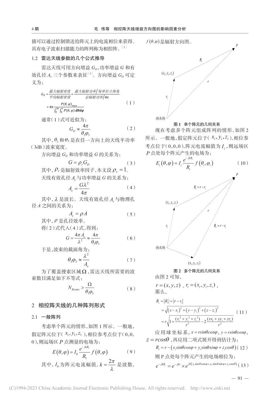 相控阵天线增益方向图的影响因素分析_毛伟.pdf_第2页