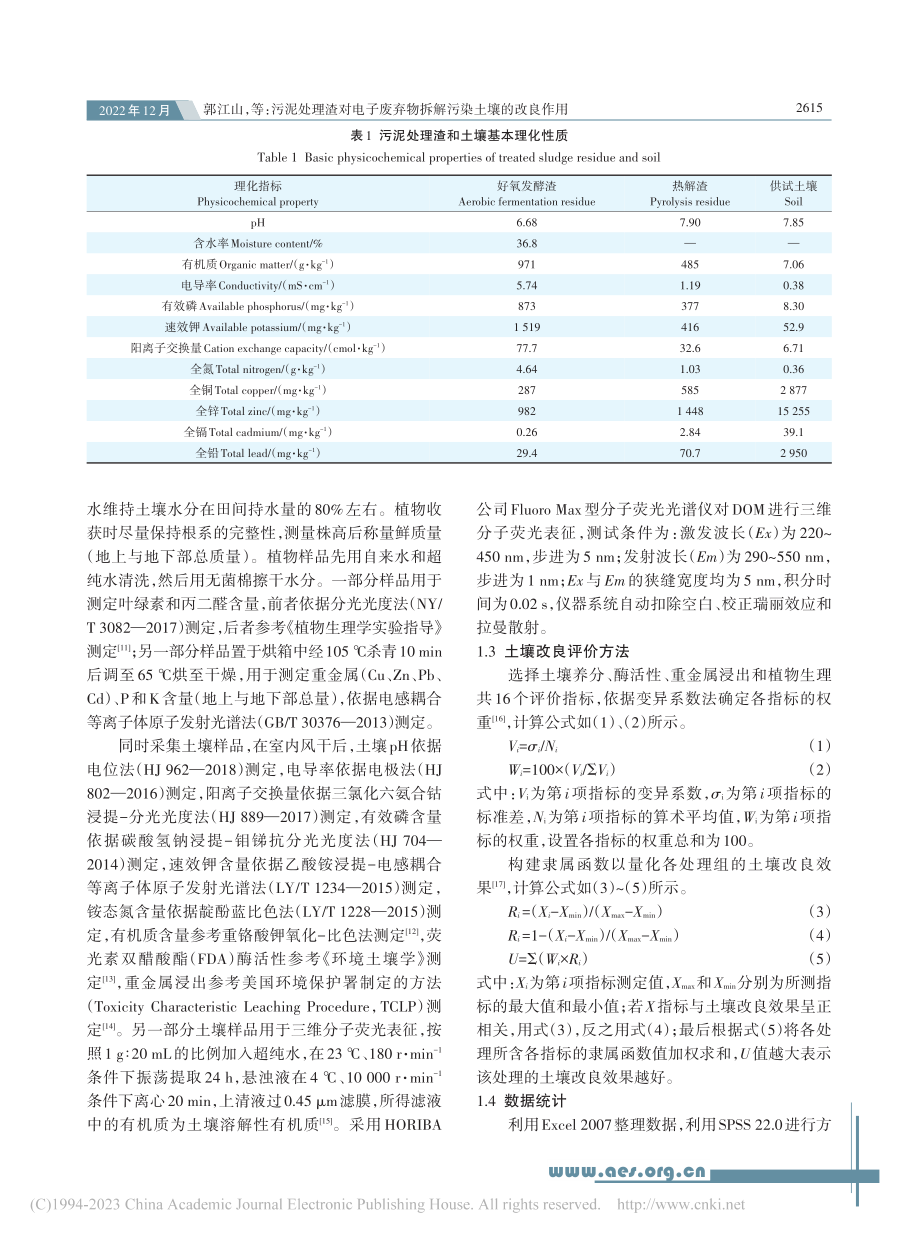 污泥处理渣对电子废弃物拆解污染土壤的改良作用_郭江山.pdf_第3页