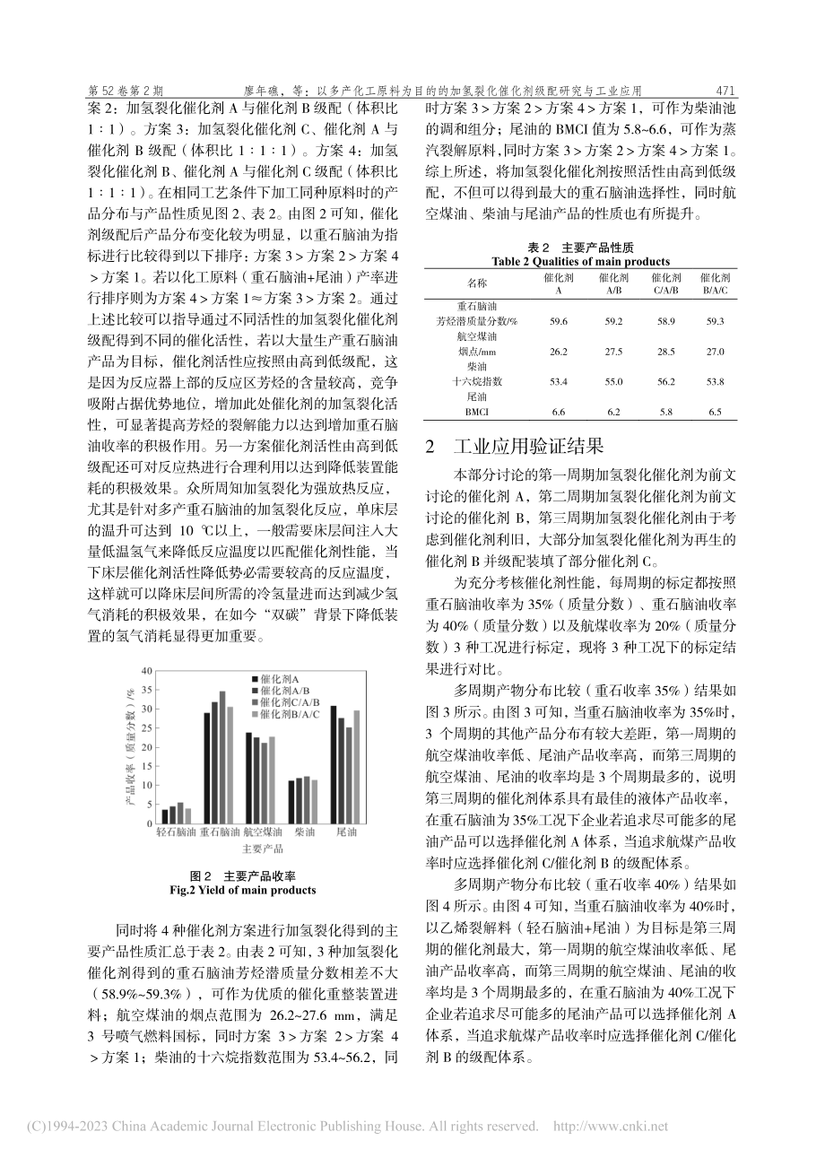 以多产化工原料为目的的加氢...化催化剂级配研究与工业应用_廖年礁.pdf_第3页