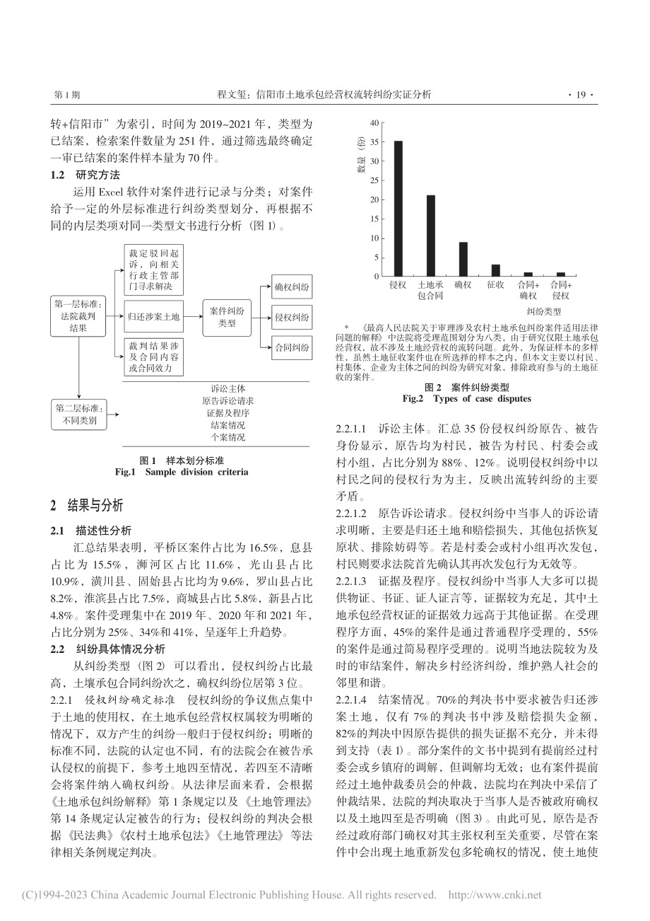 信阳市土地承包经营权流转纠纷实证分析_程文玺.pdf_第2页