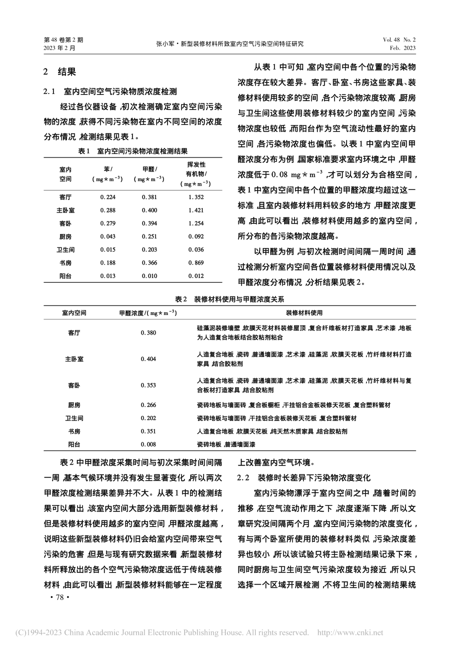 新型装修材料所致室内空气污染空间特征研究_张小军.pdf_第3页