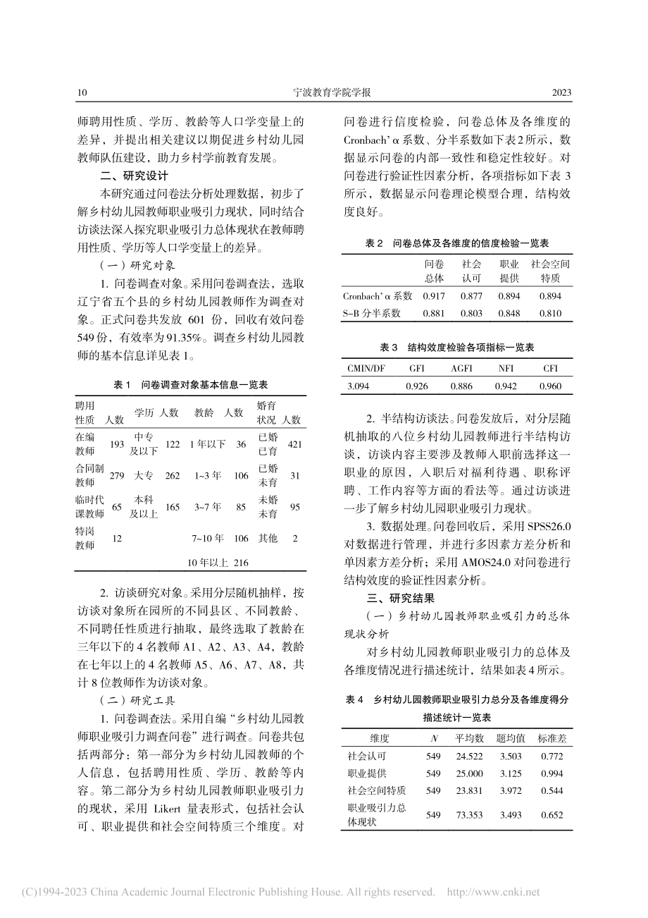 乡村幼儿园教师职业吸引力现...究——以辽宁省五个县域为例_秦旭芳.pdf_第2页