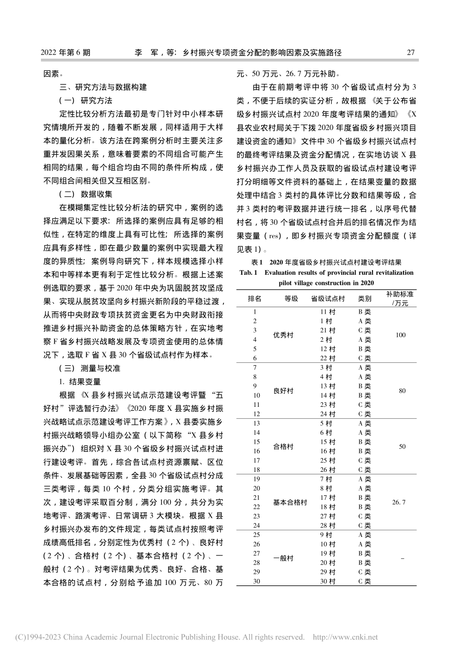 乡村振兴专项资金分配的影响...基于组态视角的定性比较分析_李军.pdf_第3页