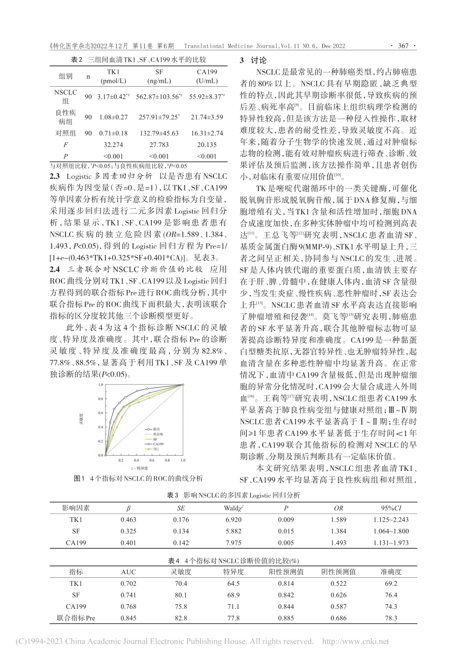 血清TK1、SF、CA19...小细胞肺癌诊断中的应用价值_杨雪.pdf_第3页