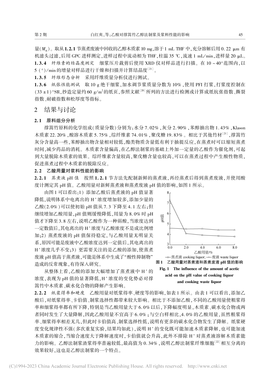 乙酸对撑篙竹乙醇法制浆及浆料性能的影响_白红爽.pdf_第3页