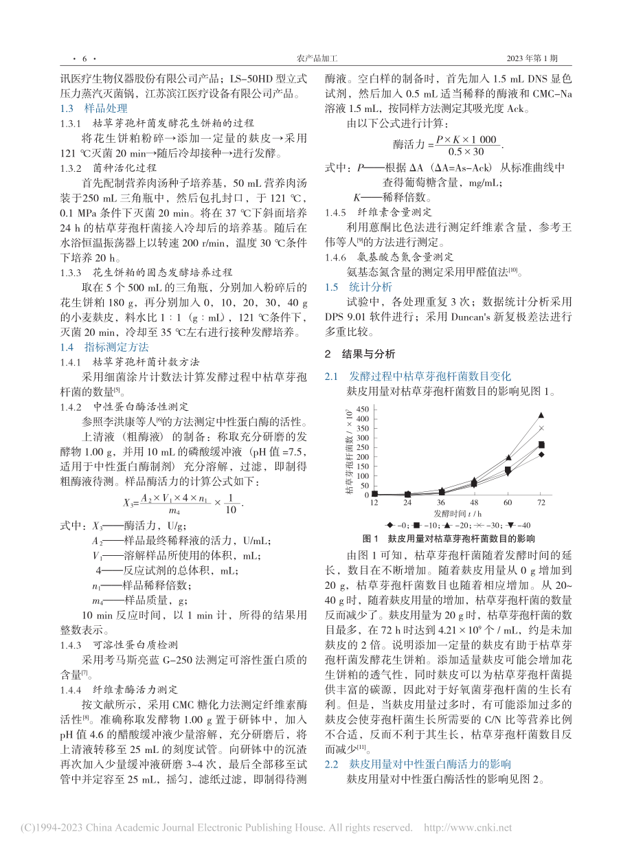 小麦麸皮对枯草芽孢杆菌发酵花生饼粕的影响_于有伟.pdf_第2页