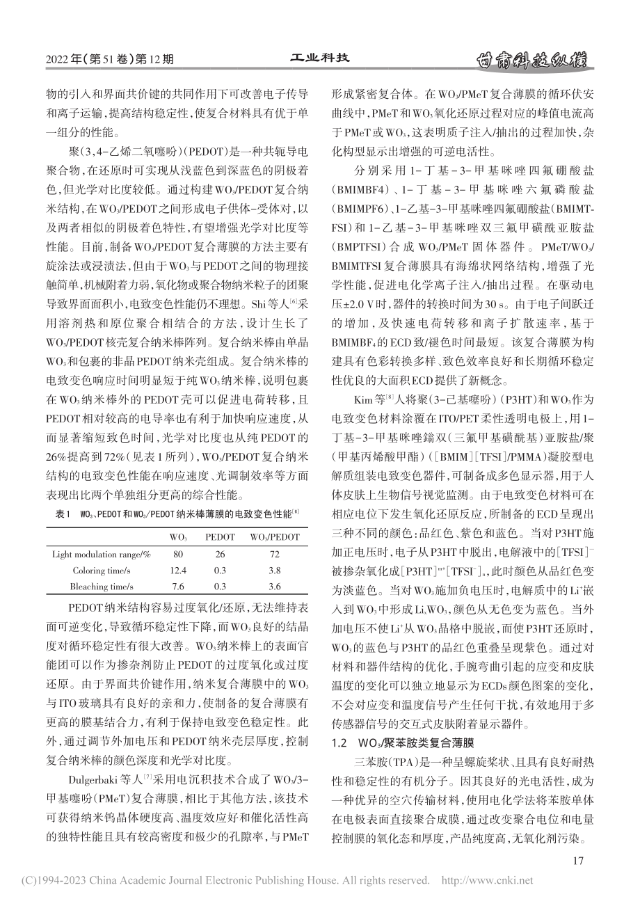 氧化钨_聚合物复合电致变色薄膜研究进展_李梓嘉.pdf_第2页