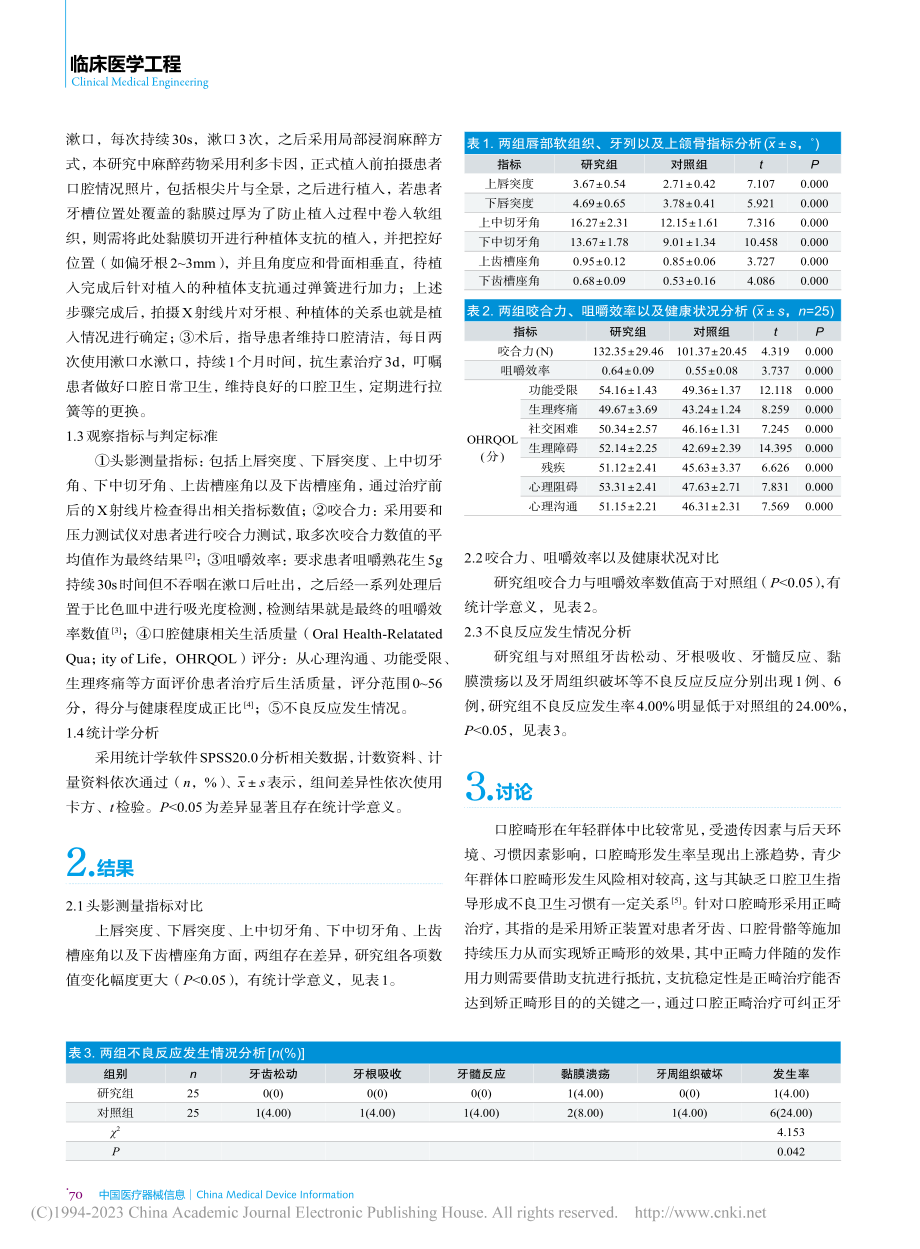 微形种植体在正畸治疗的疗效观察_杜山水.pdf_第2页