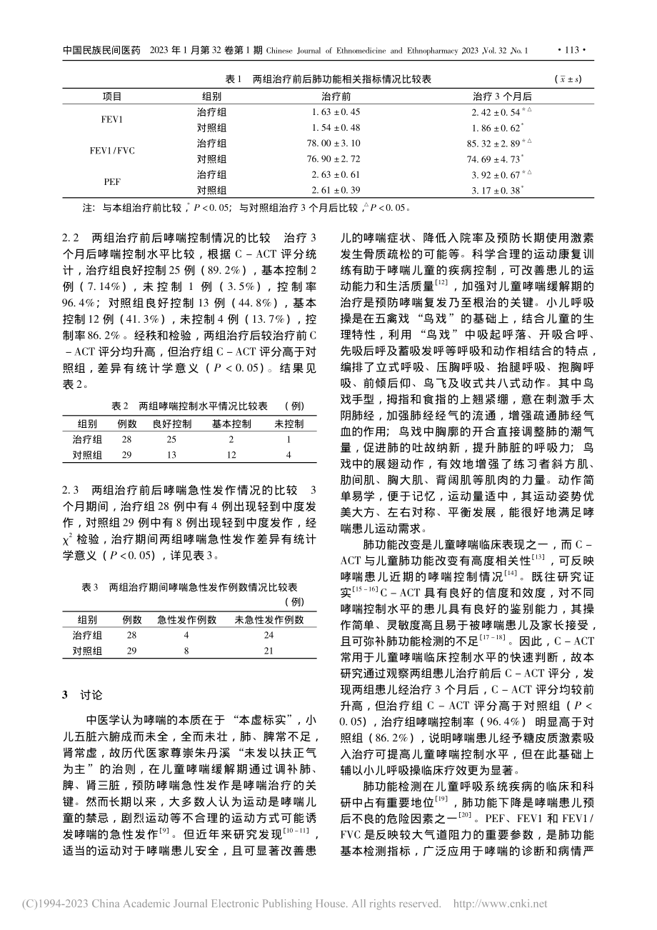 小儿呼吸操辅助治疗学龄前儿童哮喘缓解期28例临床观察_魏明杰.pdf_第3页