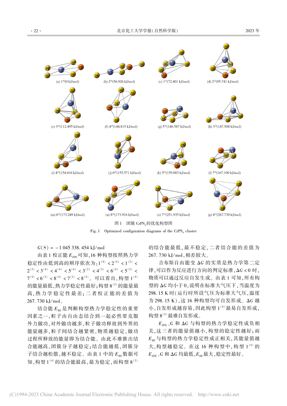 团簇CrPS_4催化析氢密度泛函研究_刘立娥.pdf_第3页