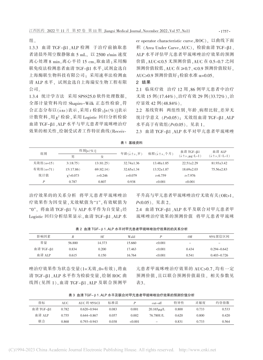 血清TGF-β1、ALP水...者甲巯咪唑治疗效果的相关性_魏嘉欣.pdf_第2页