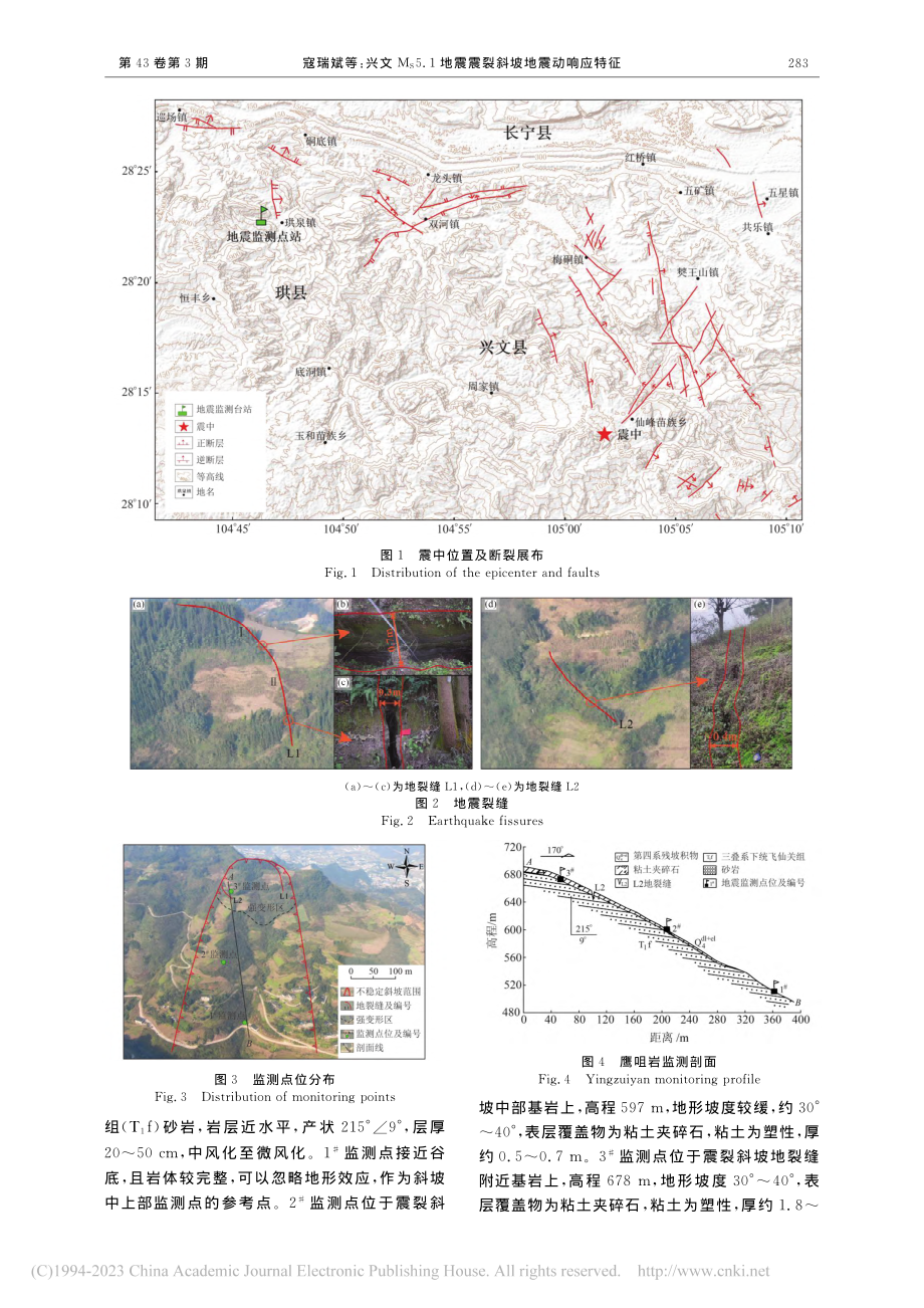 兴文M_S5.1地震震裂斜坡地震动响应特征_寇瑞斌.pdf_第2页