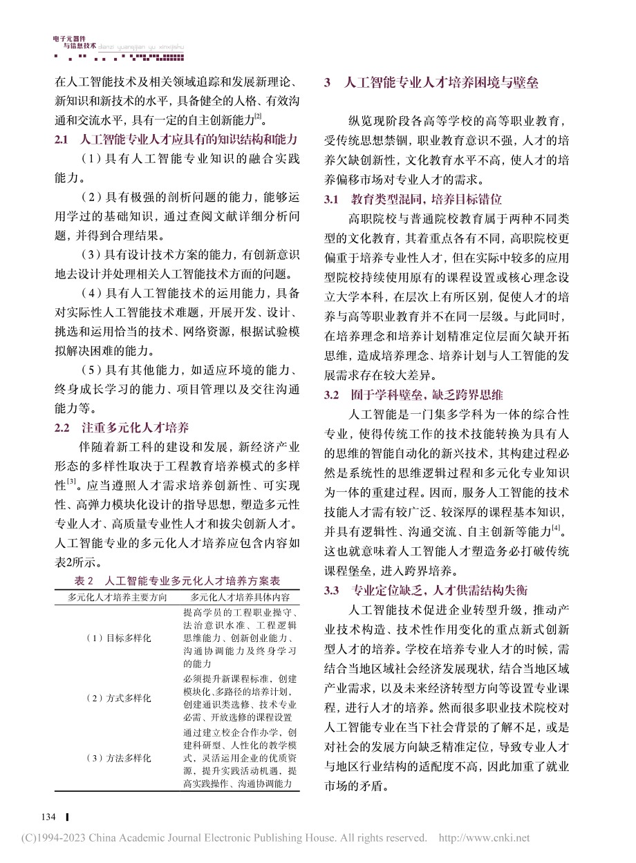 新工科环境下人工智能专业人才培养策略研究_施盛威.pdf_第2页