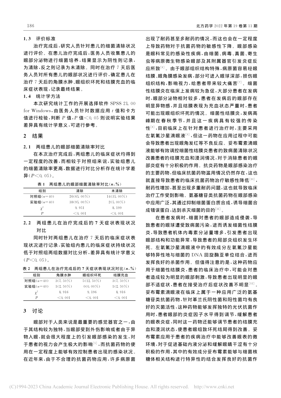 妥布霉素滴眼液治疗儿童细菌性结膜炎的疗效及安全性研究_赖丽娣.pdf_第2页