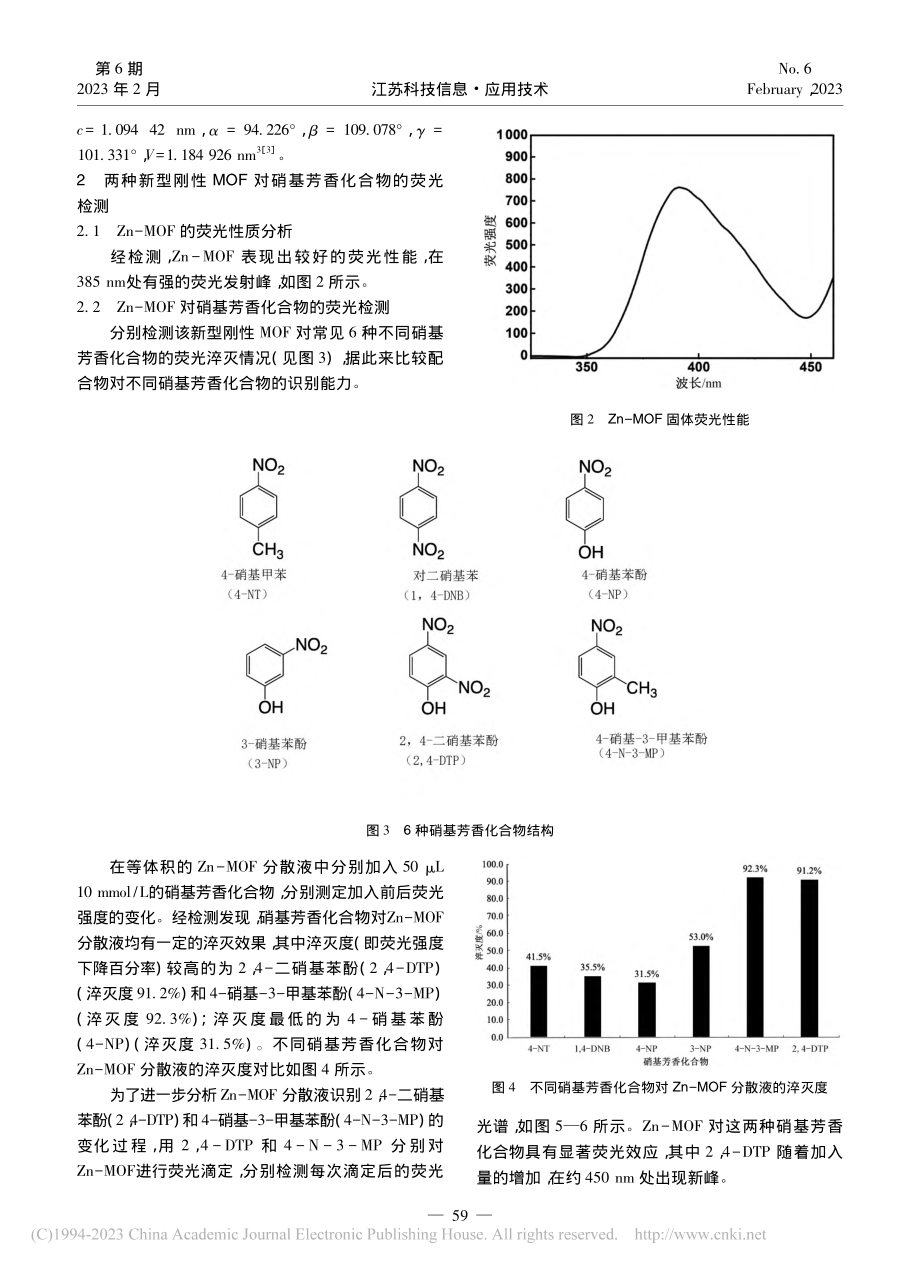 一种新型刚性MOFs对硝基芳香化合物的荧光检测研究_周智超.pdf_第2页