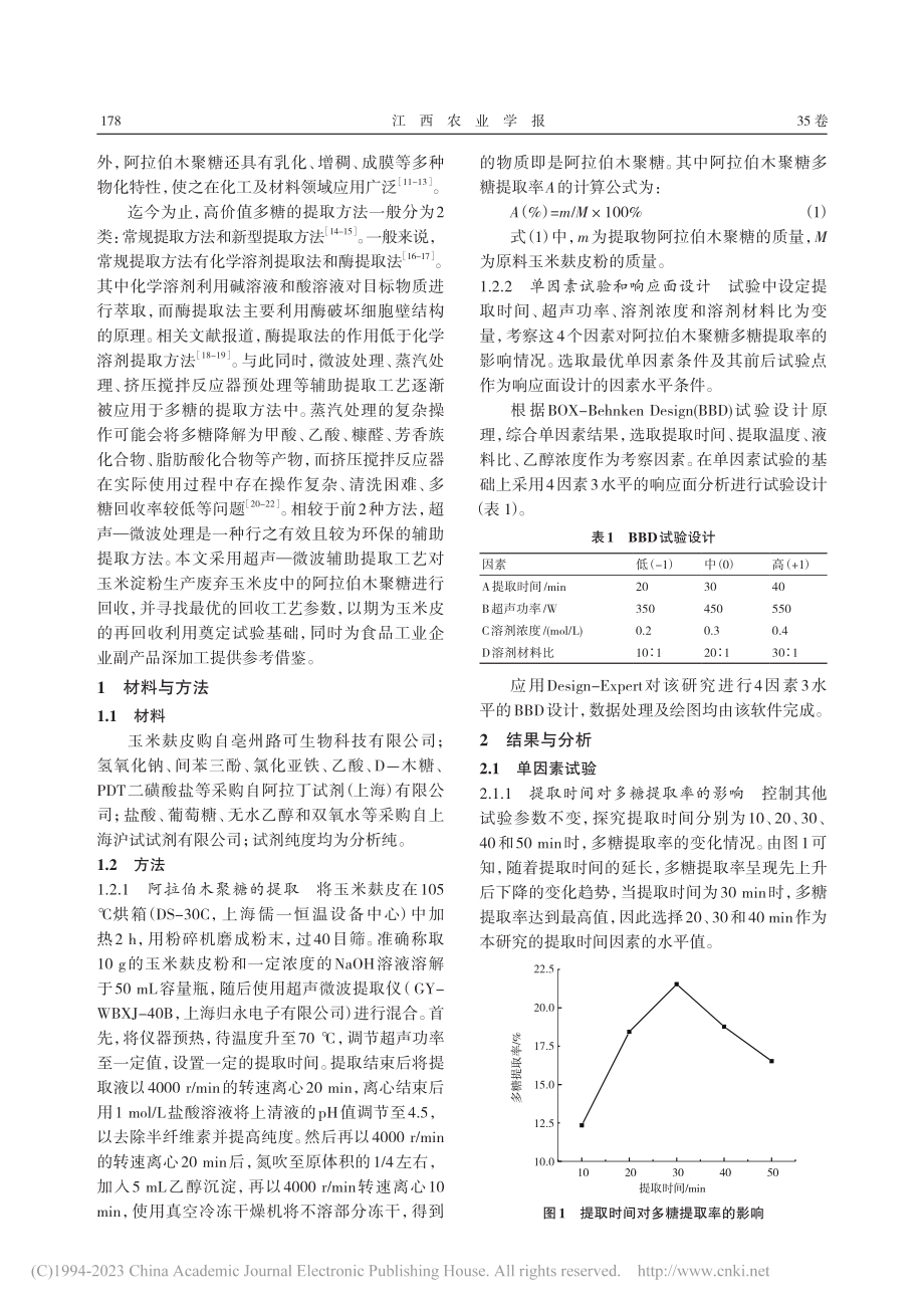 响应面法优化玉米皮中阿拉伯木聚糖超声提取工艺研究_许维龙.pdf_第2页