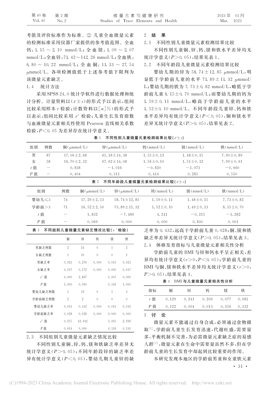 学龄前儿童微量元素检测对儿童生长发育影响研究_颜莹芬.pdf_第2页