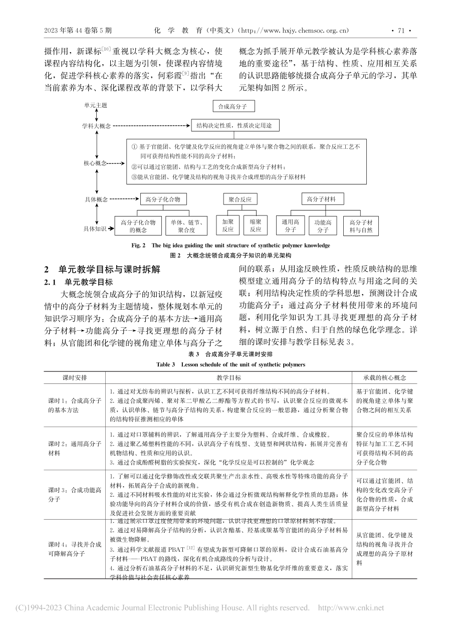 学科大概念统领下基于真实情境的“合成高分子”单元教学_王玲.pdf_第3页