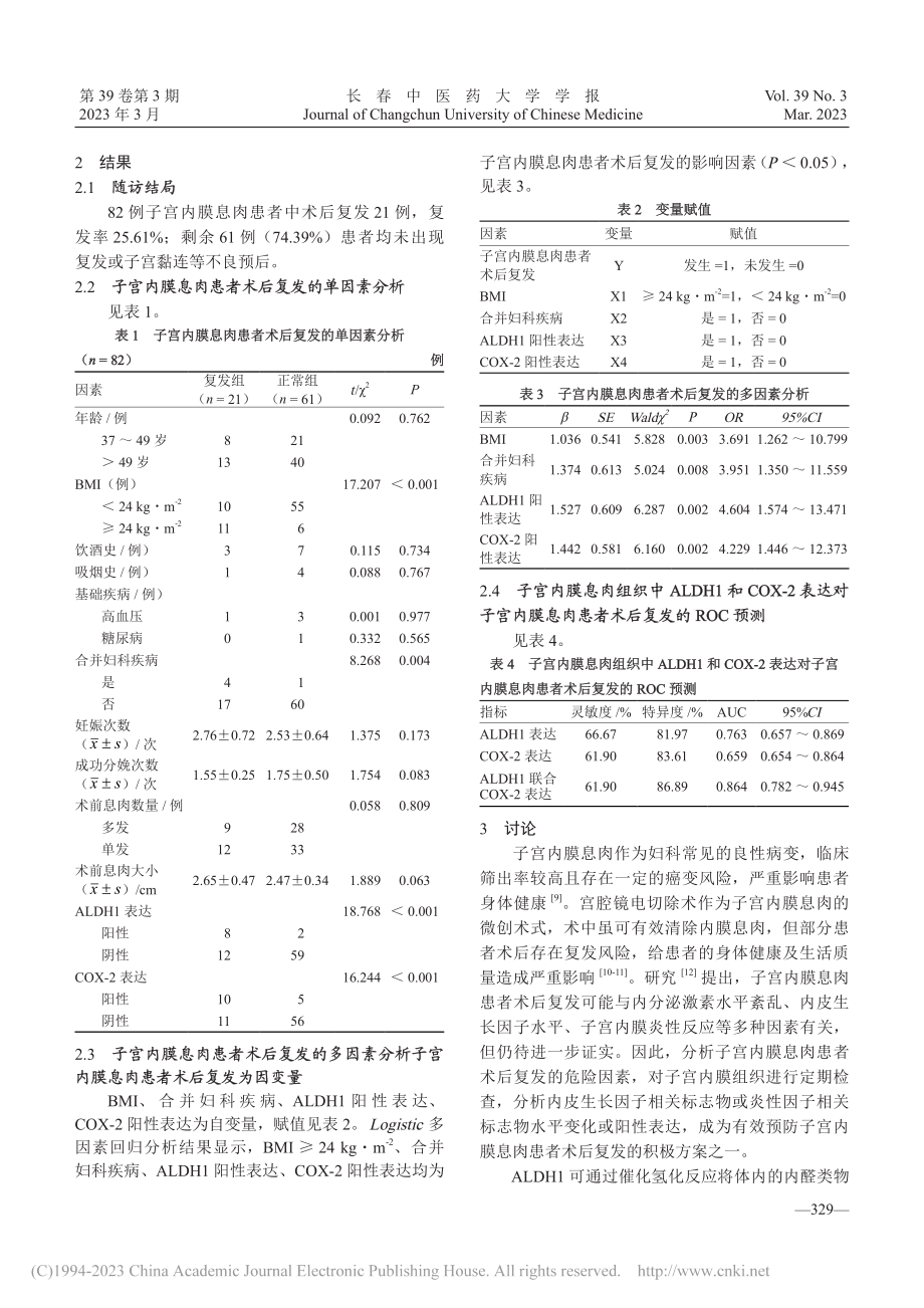 子宫内膜息肉组织中ALDH...达及其与术后复发的关系研究_冒晓玲.pdf_第3页