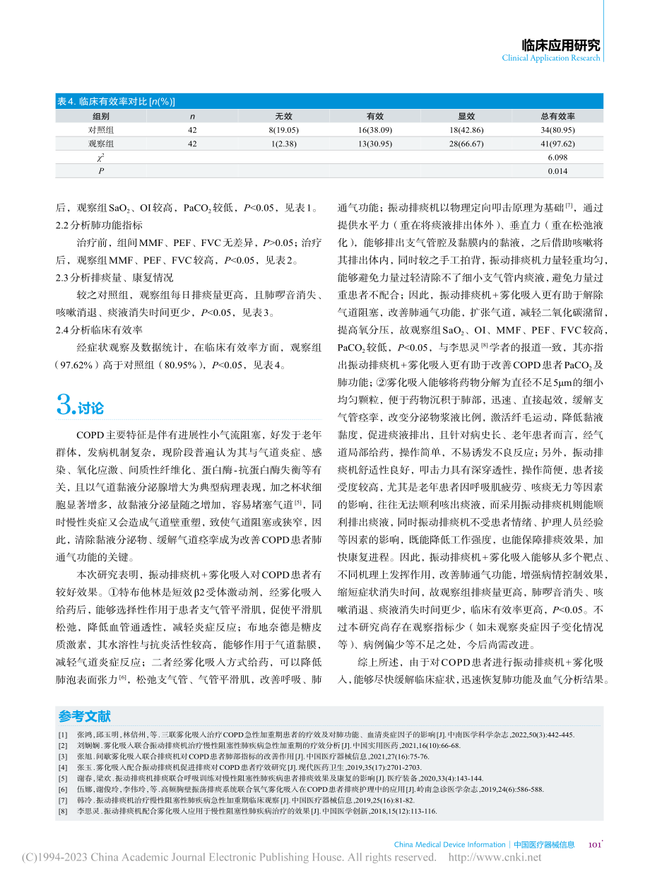 振动排痰机配合雾化吸入应用...阻塞性肺疾病治疗的效果观察_杨挺.pdf_第3页